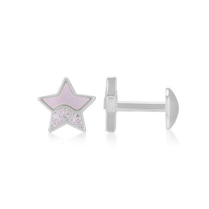 925 Sterling Silver Two-Element Star Earrings for Women