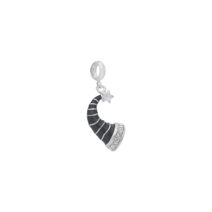 925 Sterling Silver Wizard Hat Rhodium Plated Pendant For Kids
