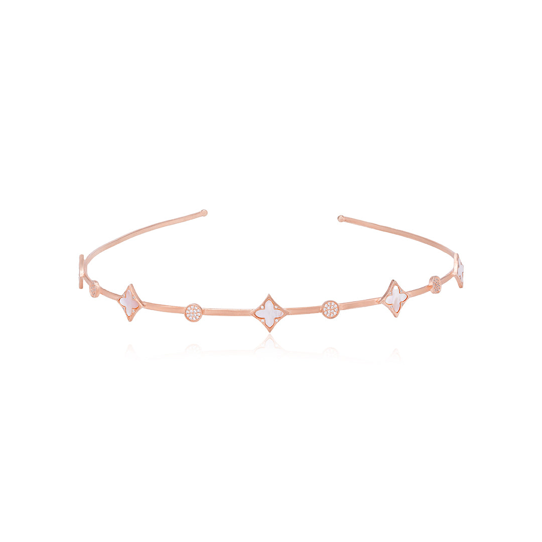 925 Simple Flair Sterling Silver Rose Gold Hair Band