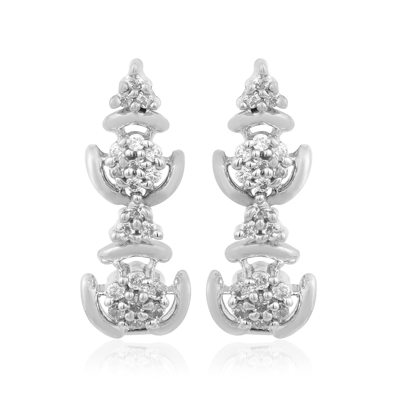 925 Starlit Bead Elegance Sterling Silver Earrings