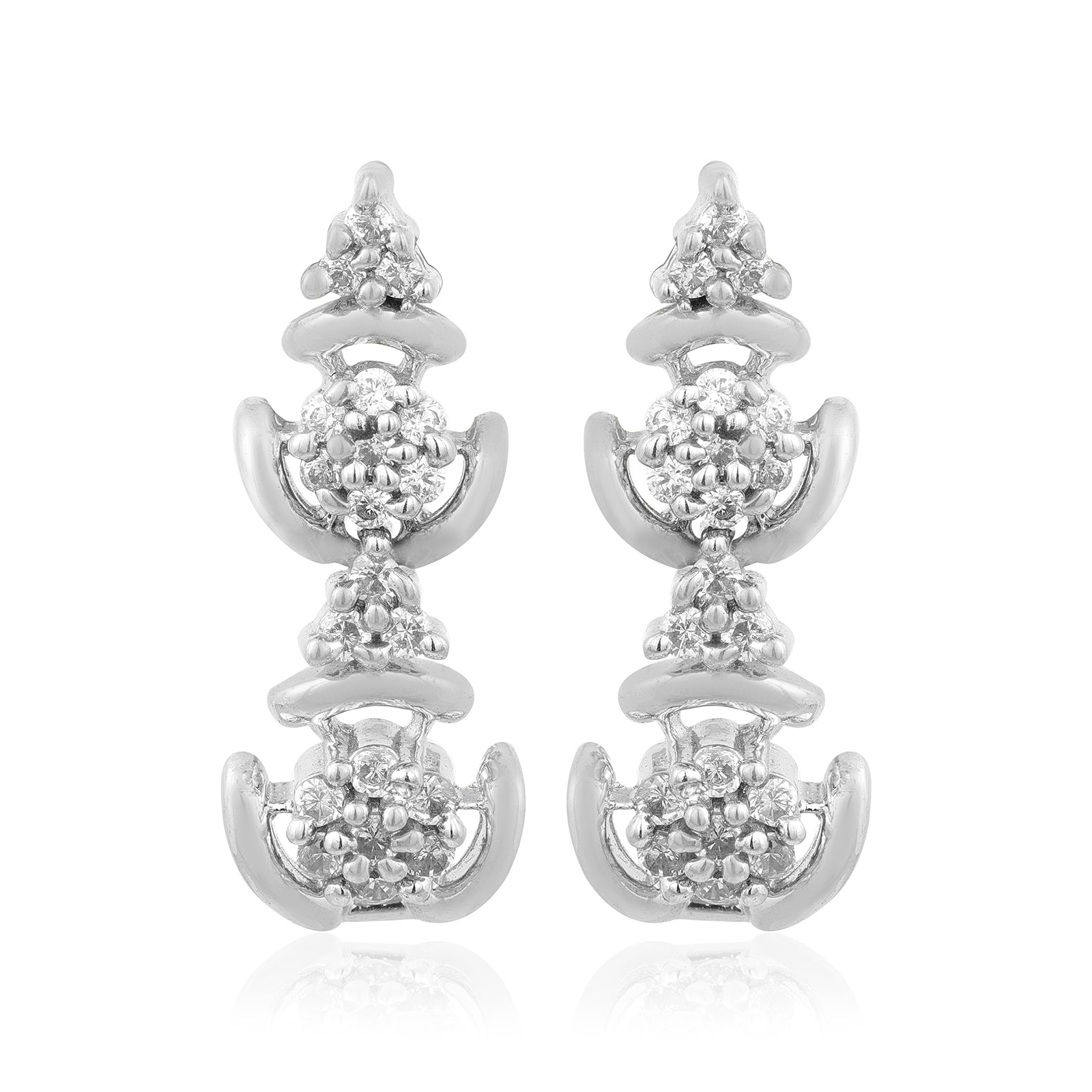 925 Starlit Bead Elegance Sterling Silver Earrings