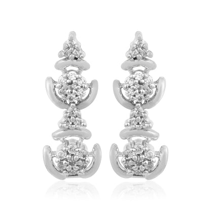 925 Starlit Bead Elegance Sterling Silver Earrings