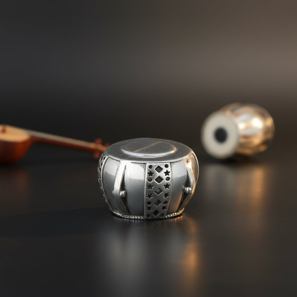 925 Starry Drum Sterling Silver Miniature