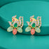 925 Sterling Silver Colorful Peacock Gold Plated Earrings For Women