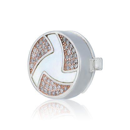 925 Sterling Silver Blended Harmony Twirl Coat Pin for Men