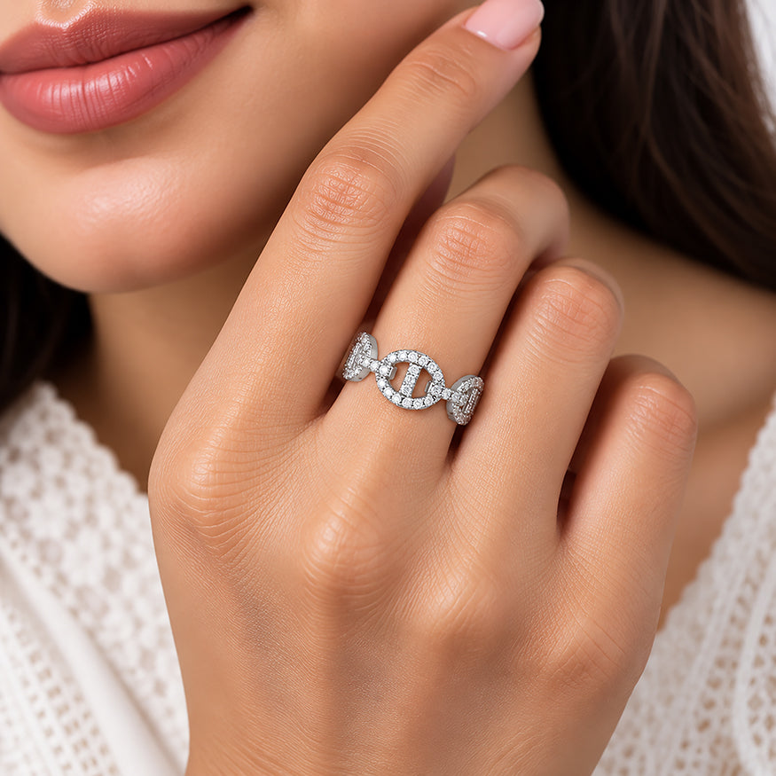 925 Sterling Silver Charming Silver Ring