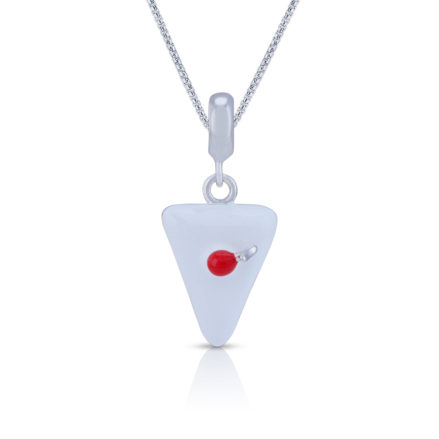 925 Sterling Silver Cherry Delight Cake Slice Charm Pendant for Women