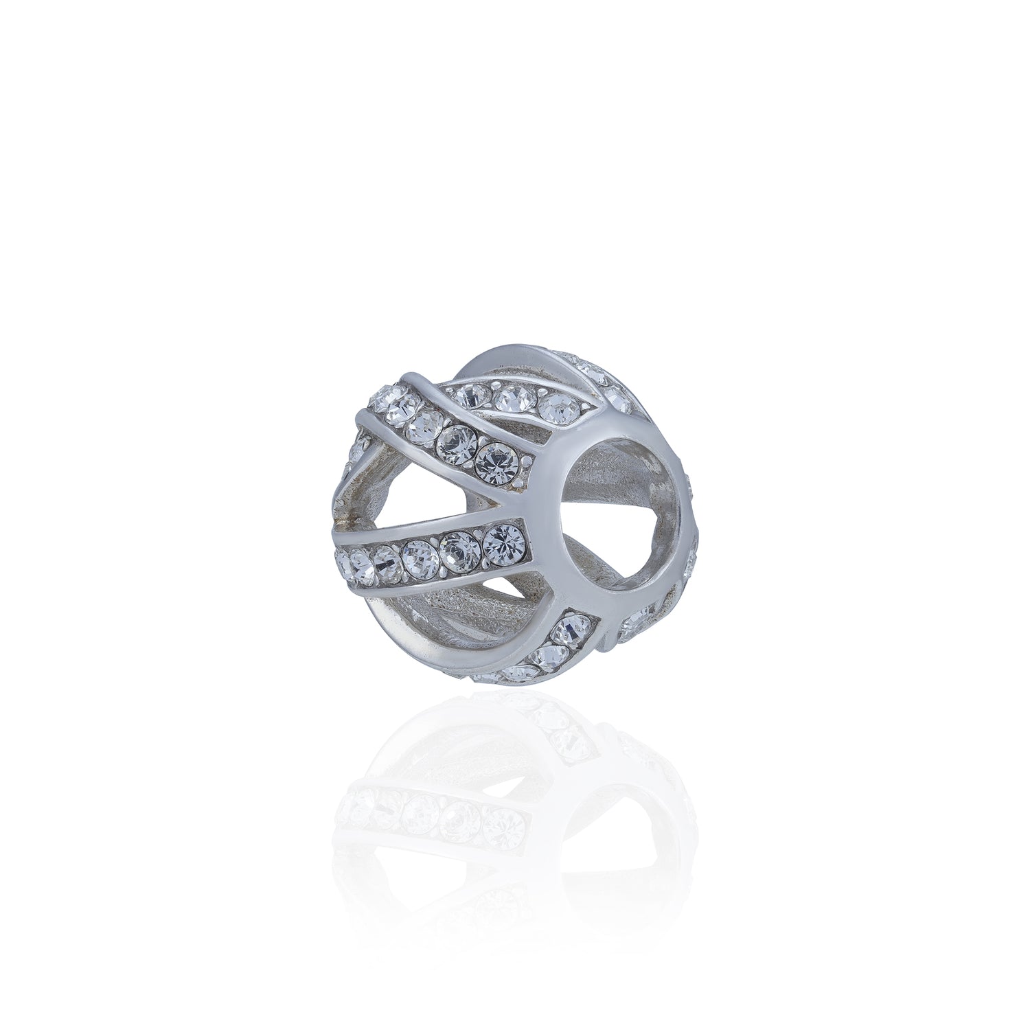925 Sterling Silver Crystal Crossflow Elegance Charm Pendant for Women