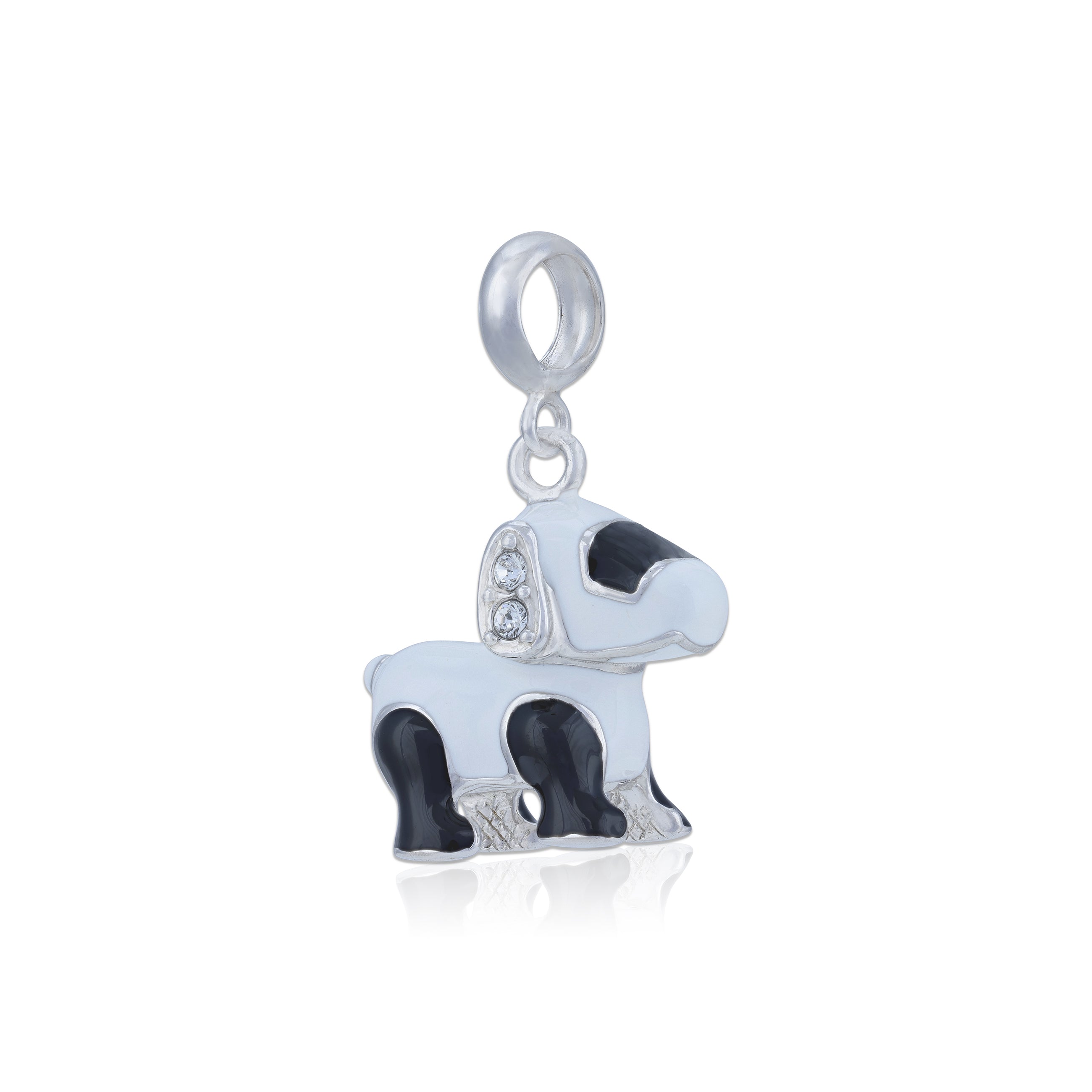 925 Sterling Silver Dapper Pup Delight Charm Charm Pendant for Women