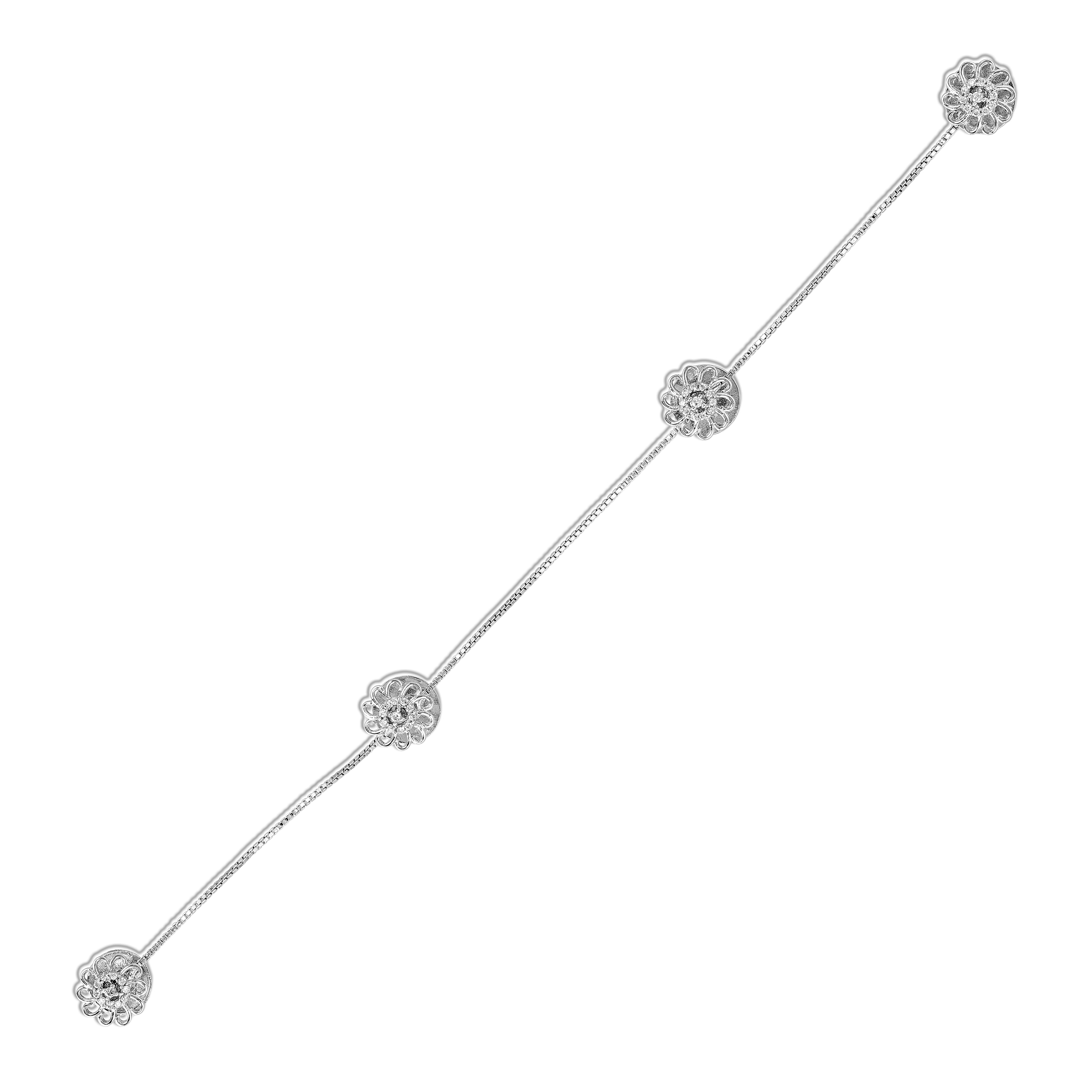 925 Sterling Silver Dew Drop Floral Delight Coat pin for Men