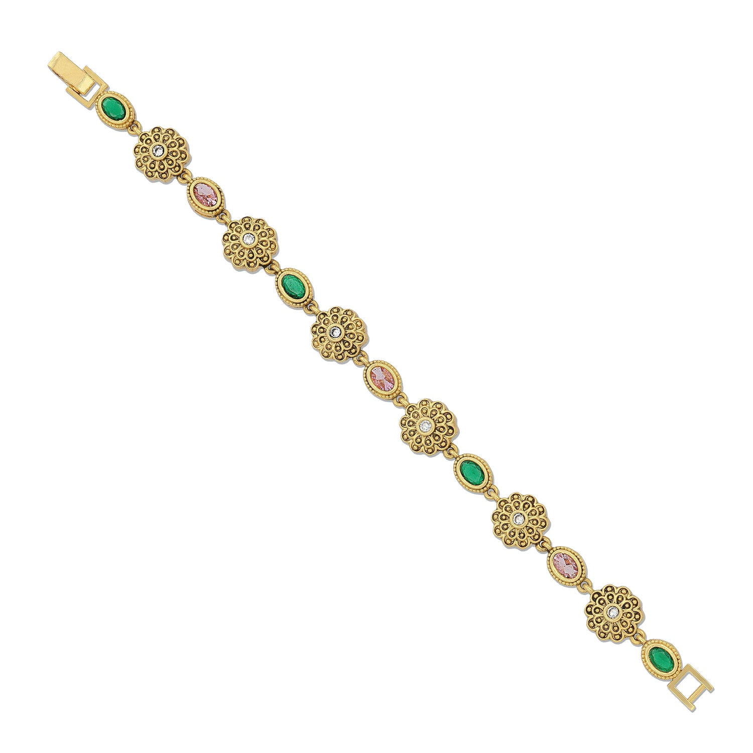 925 Sterling Silver Dual Harmony Floral Bracelet for Women
