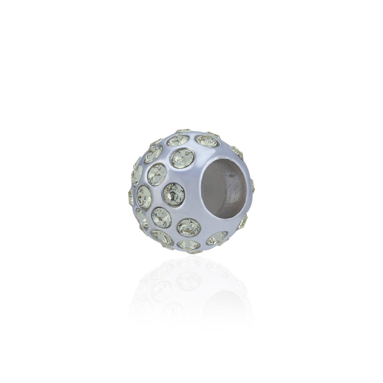 925 Sterling Silver Enchanted Bubble Pave Charm Pendant for Women