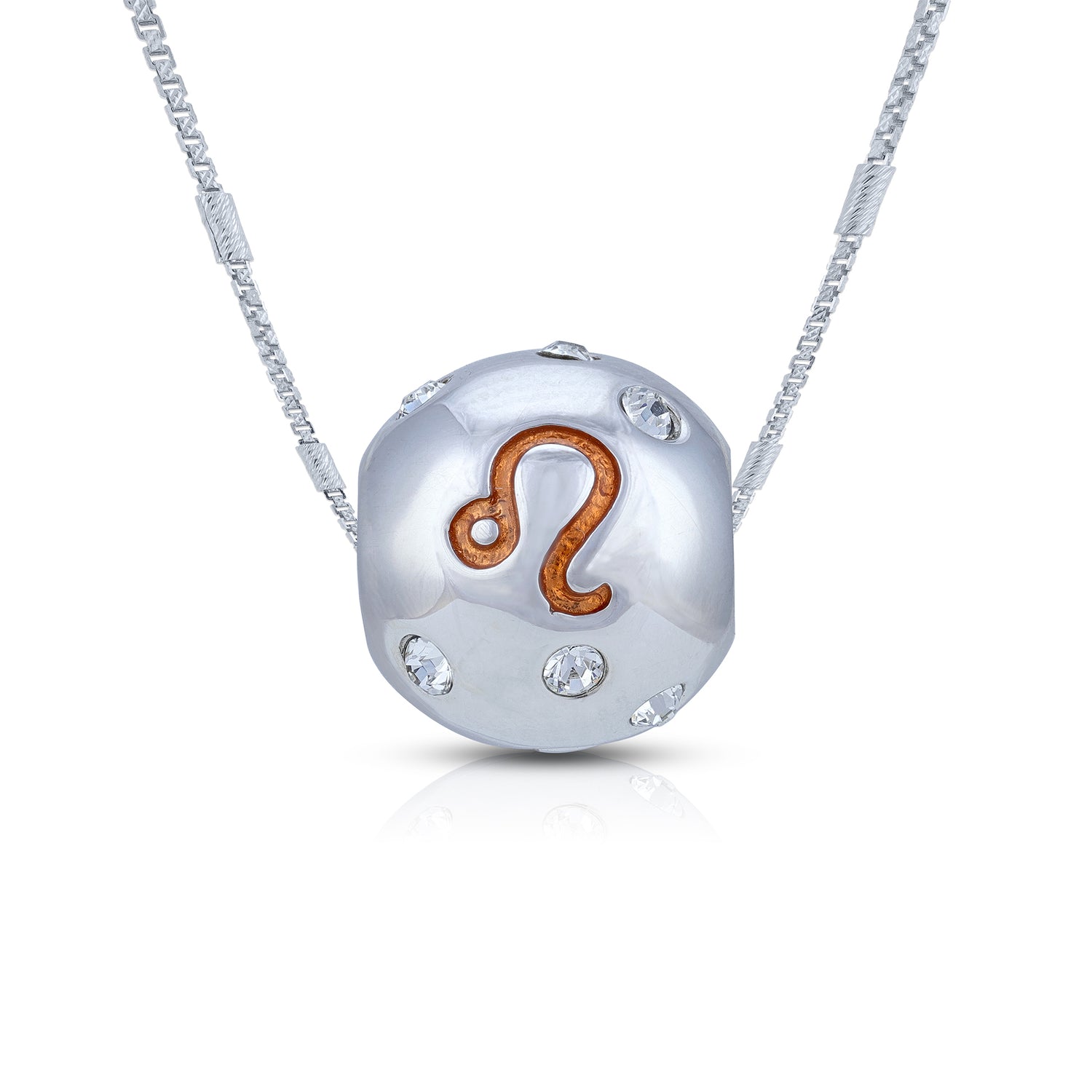 925 Sterling Silver Fiery Leo Zodiac Charm Pendant for Women