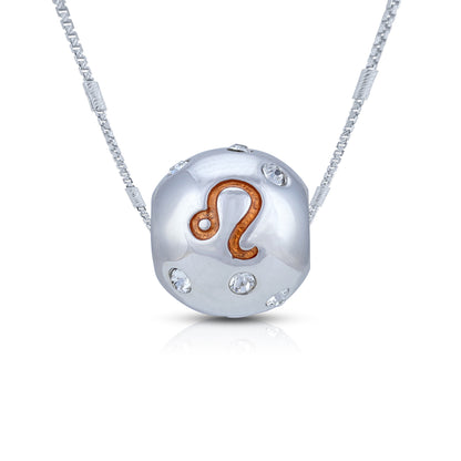 925 Sterling Silver Fiery Leo Zodiac Charm Pendant for Women