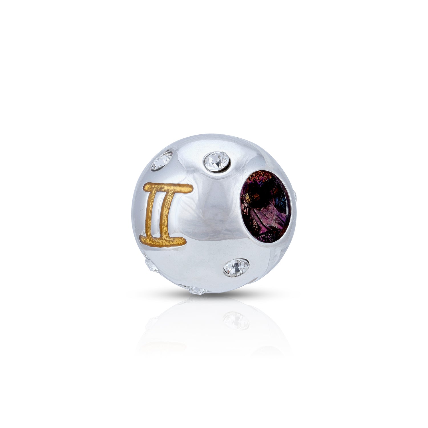 925 Sterling Silver Gemini Radiance Orb Charm Pendant for Women