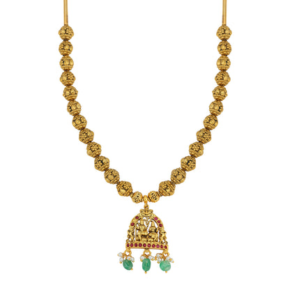 925 Sterling Silver Gold Plated Divine Ram-Sita Devotional Necklace for Women