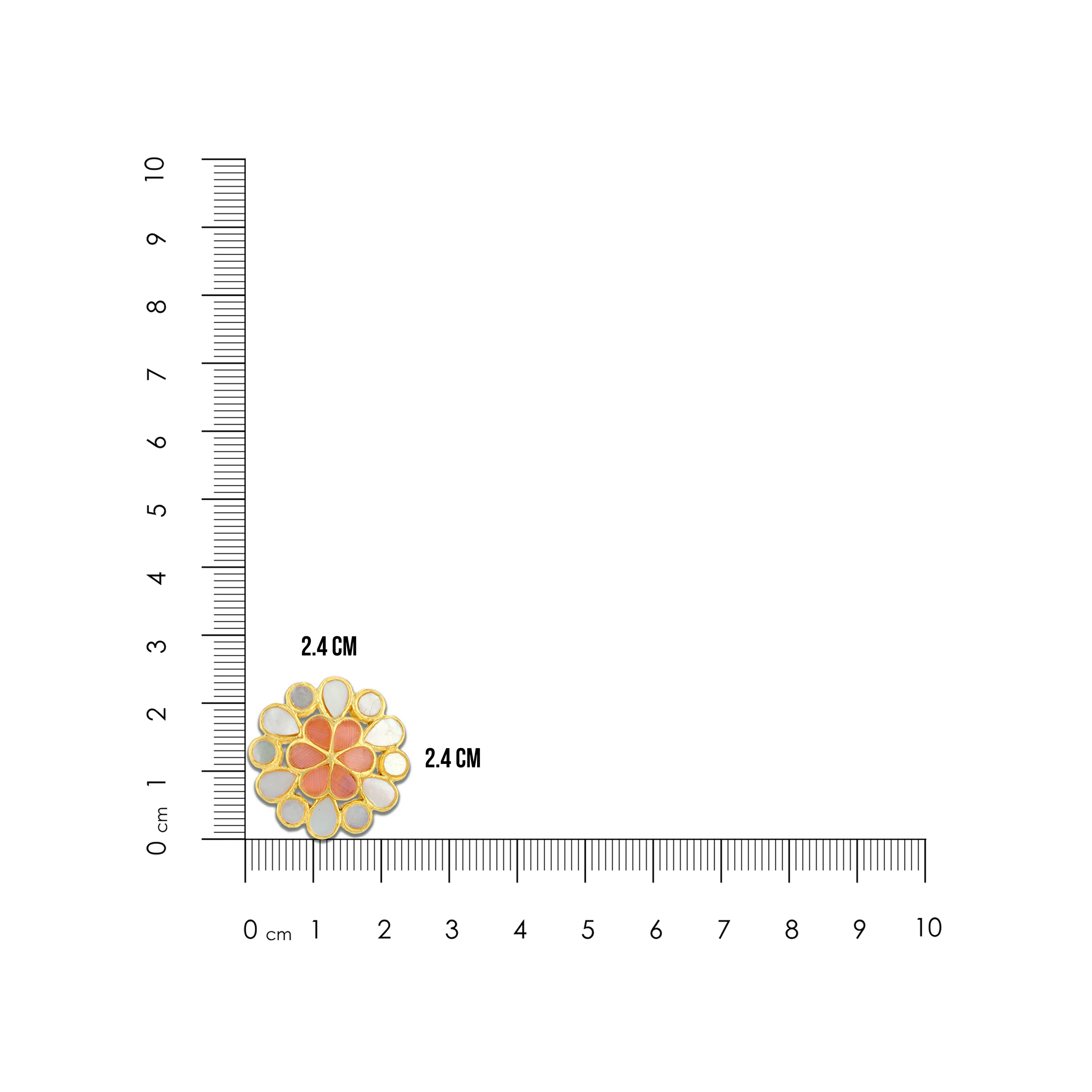 925 Sterling Silver Golden Peach Halo Earrings for Women