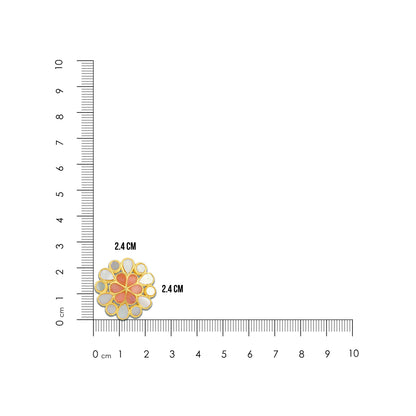 925 Sterling Silver Golden Peach Halo Earrings for Women