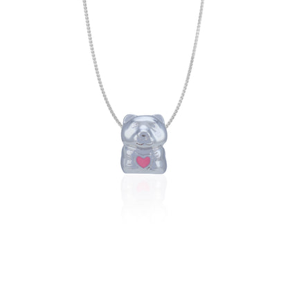 925 Sterling Silver Heartful Bear Hug Charm Pendant for Women