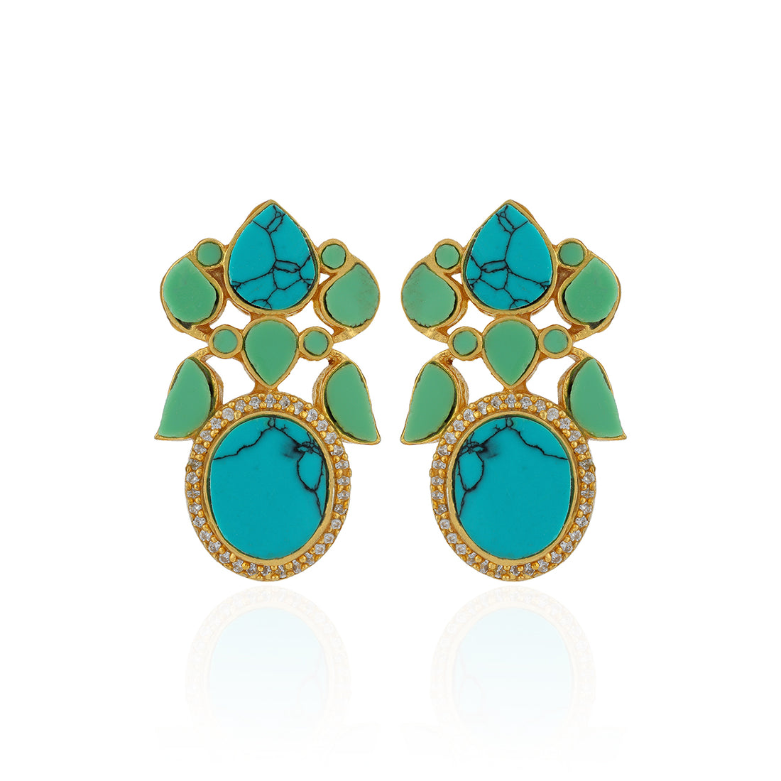 925 Sterling Silver Majestic Stone Tiered Earrings for Women