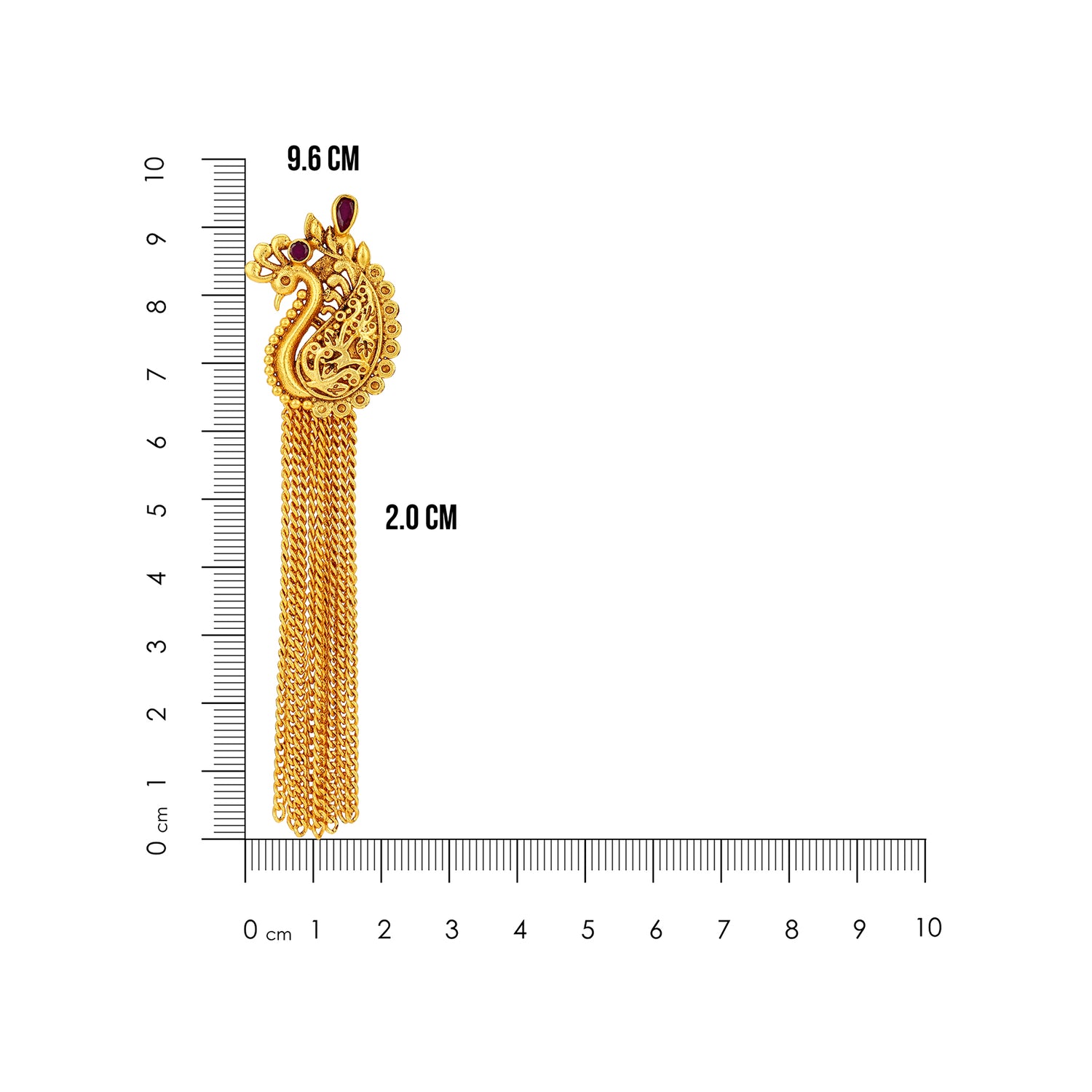 925 Sterling Silver Ornate Peacock Flowing Chains  Earrings for women