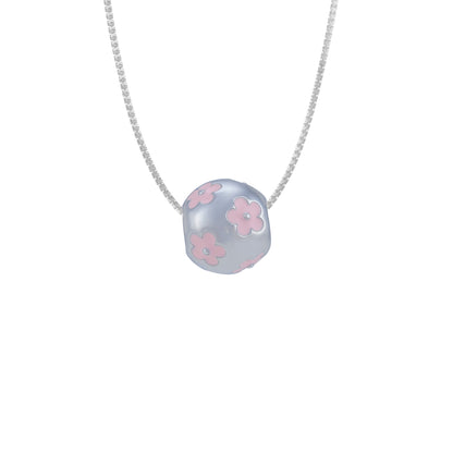925 Sterling Silver Pink Petal Drift Charm  Pendant for Women