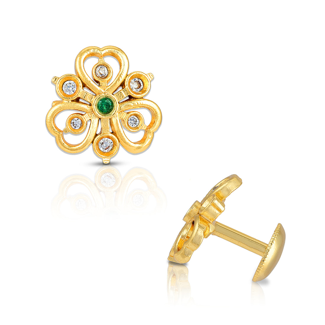 925 Sterling Silver Regal Green Aura Floral Earring for Women