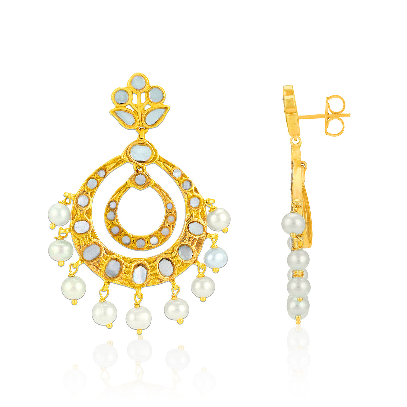 925 Sterling Silver Royal Chandbali Dangle Earrings for Women