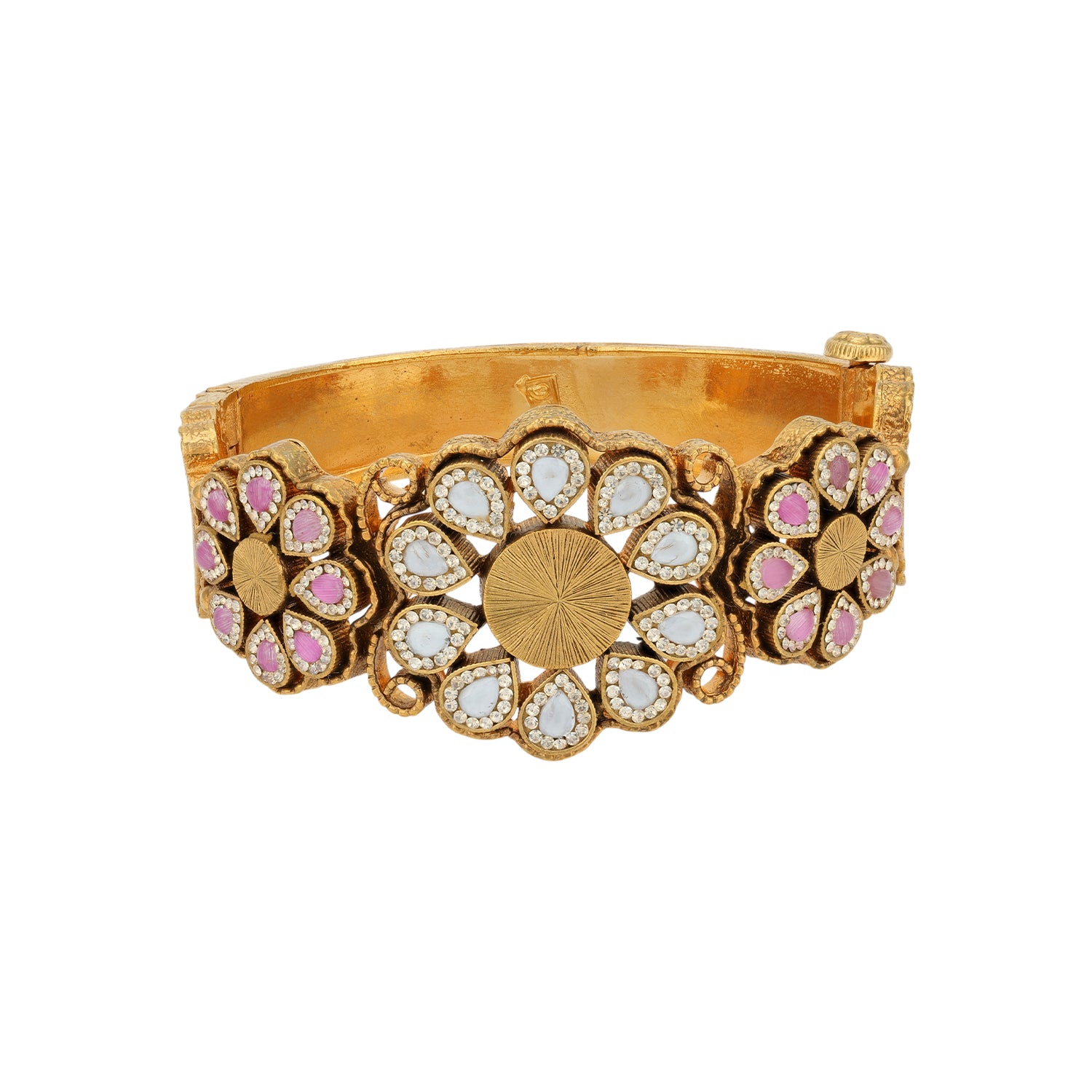 925 Sterling Silver Royal Lotus Crest Kada for women