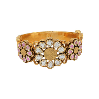 925 Sterling Silver Royal Lotus Crest Kada for women