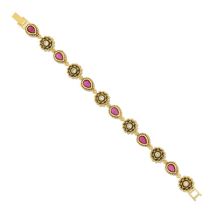 925 Sterling Silver Royal Teardrop Ruby Bracelet for Women