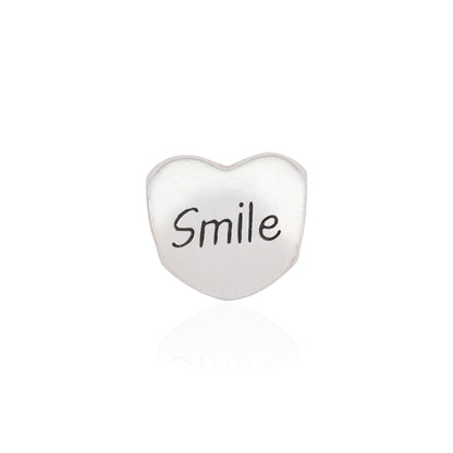 925 Sterling Silver Smiley Soul Heart Charm Pendant for Women
