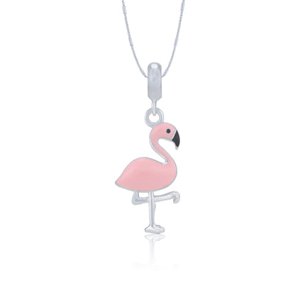 925 Sterling Silver Tropical Elegance Flamingo Charm Pendant for Women
