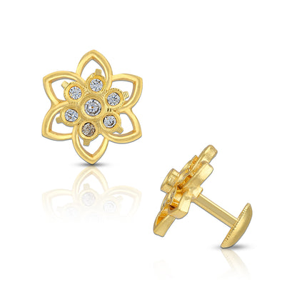 925 Sterling Silver Twinkling Lotus Flower Earring for Women