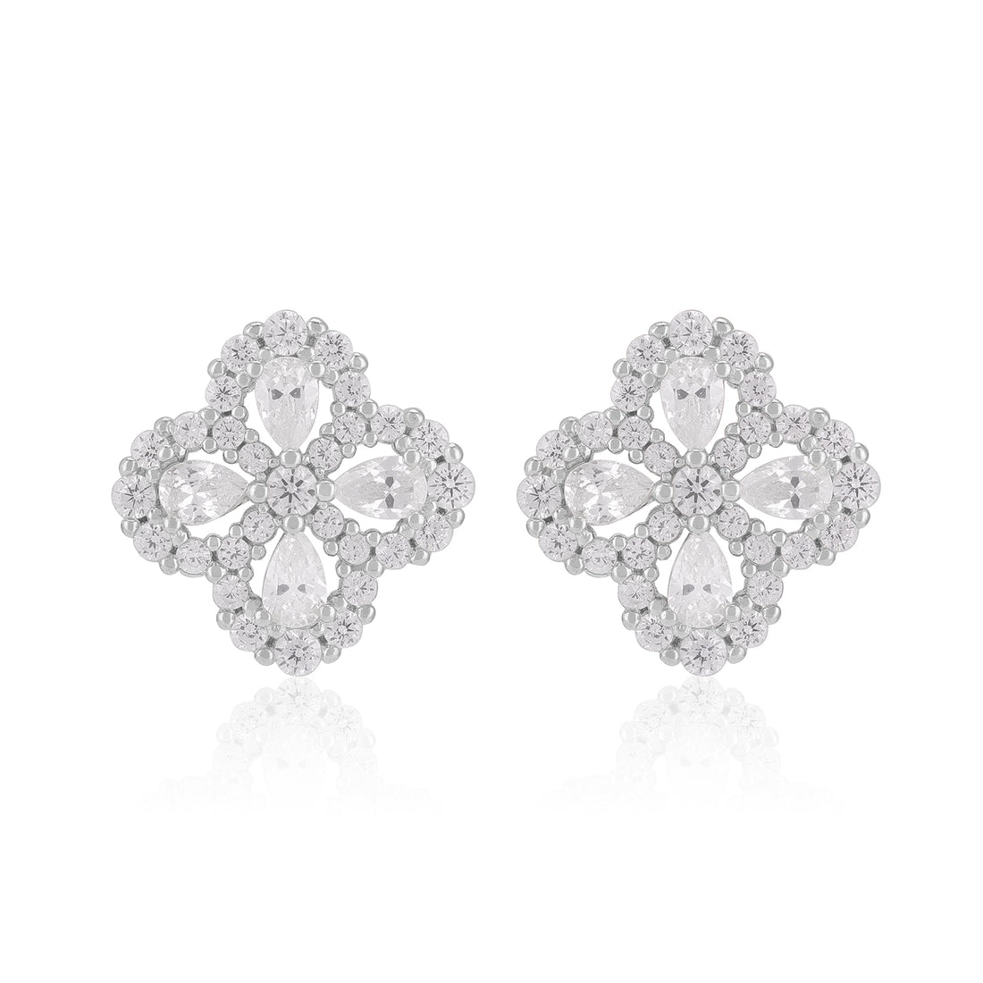 925 Sterling Silver Clover Blossom Earrings for Women