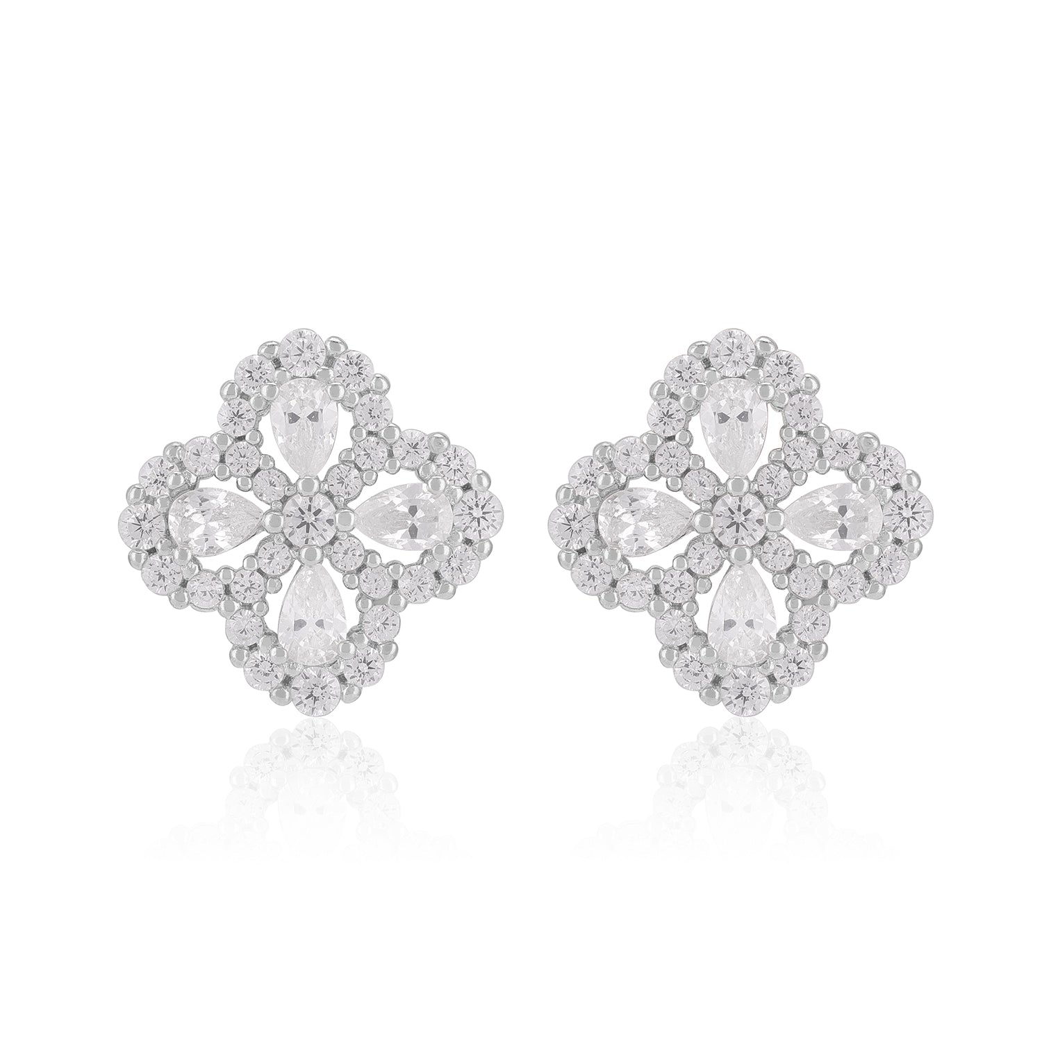 925 Sterling Silver Clover Blossom Earrings for Women