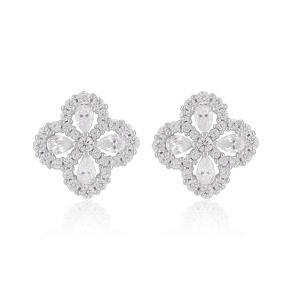 925 Sterling Silver Clover Blossom Earrings for Women