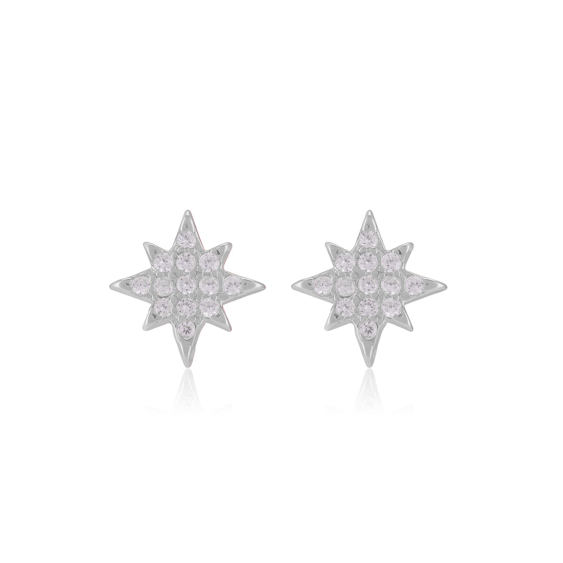 925 Sterling Silver Octave Star Shape Earrings for Women