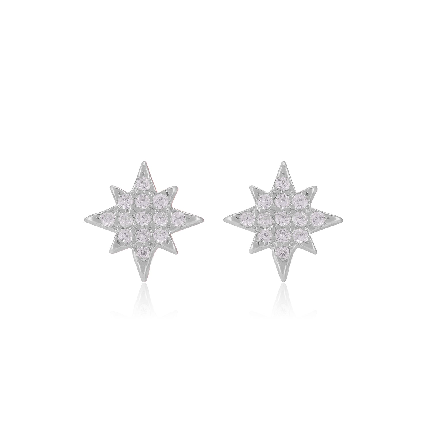925 Sterling Silver Octave Star Shape Earrings for Women