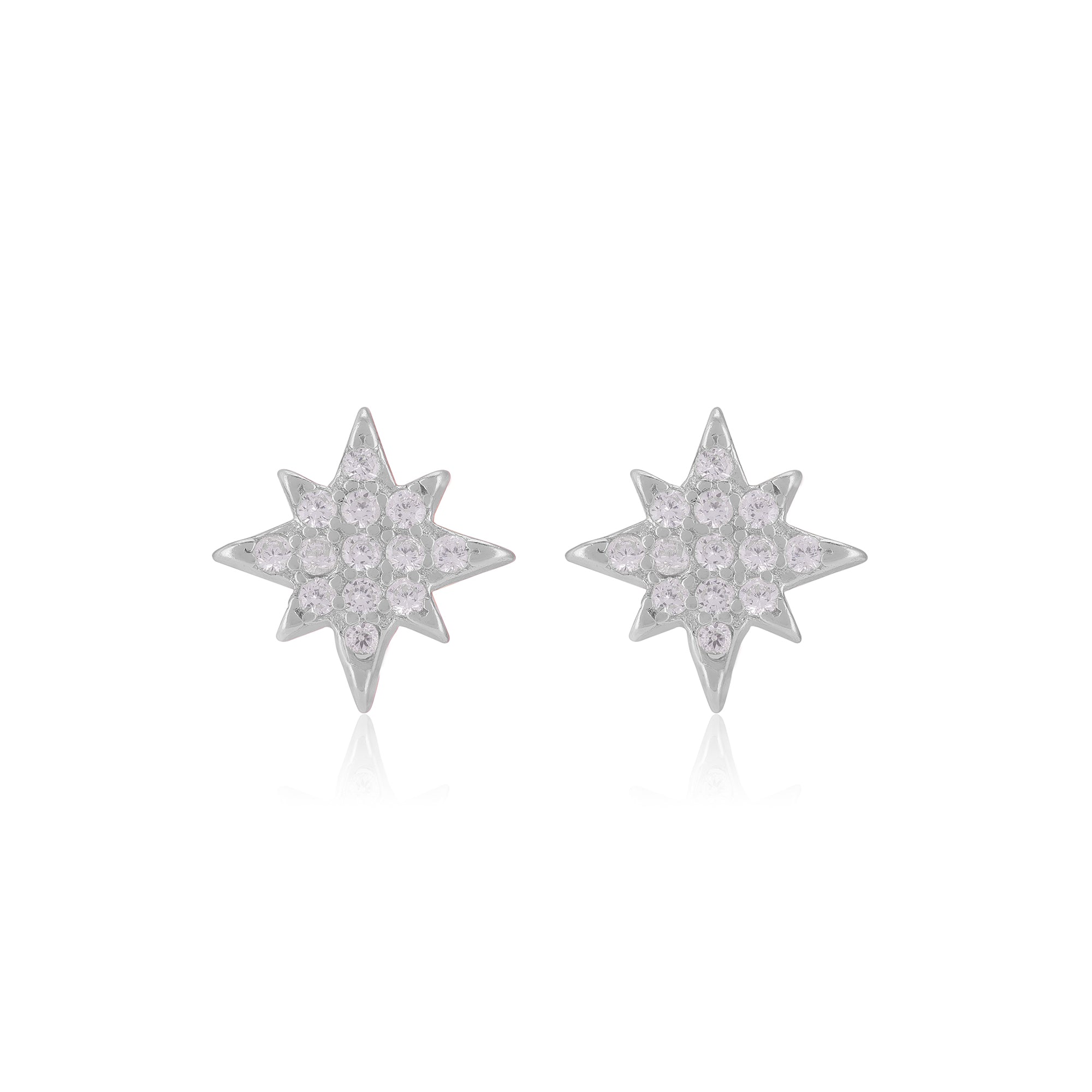 925 Sterling Silver Octave Star Shape Earrings for Women