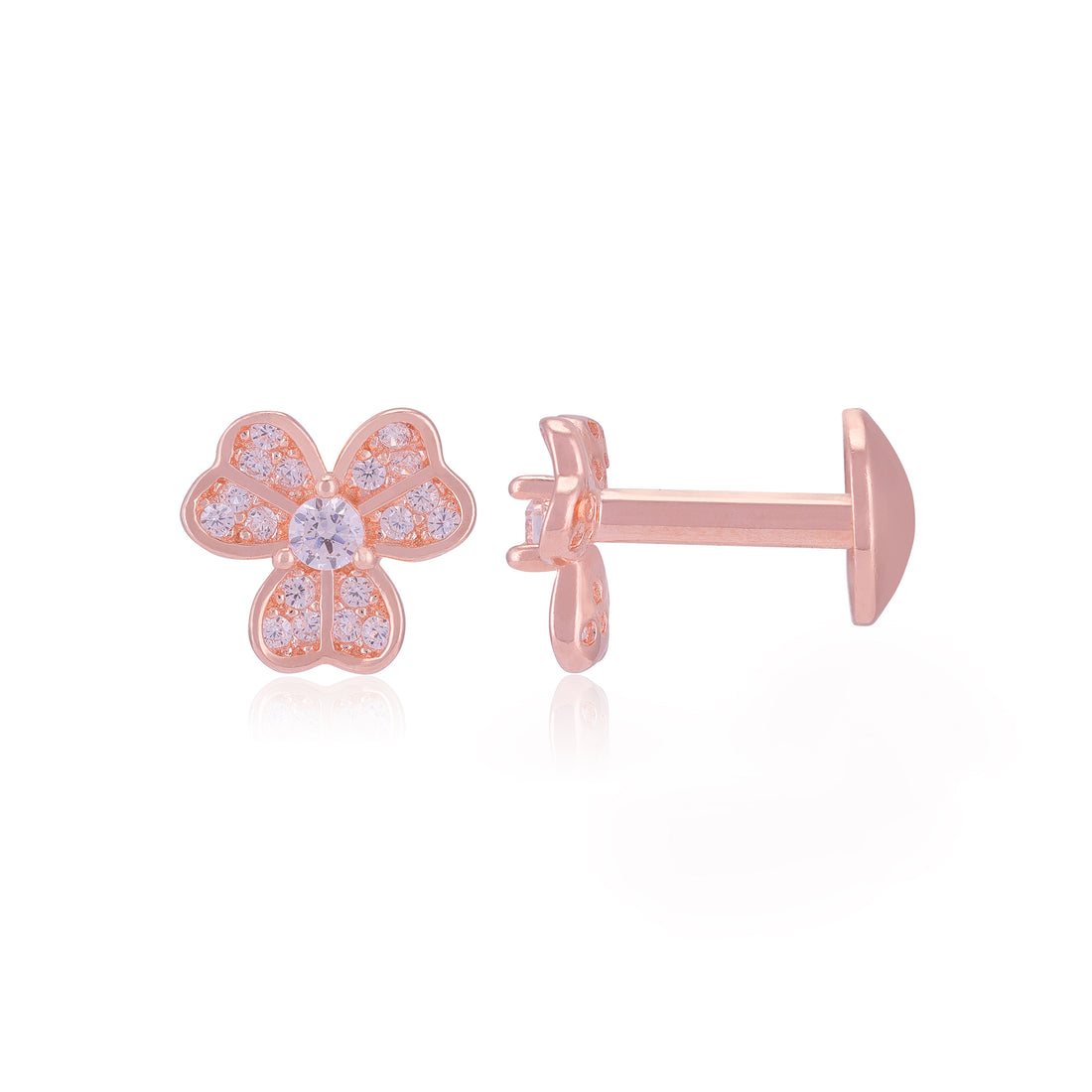 925 Sterling Silver Petal Heart Earrings for Women