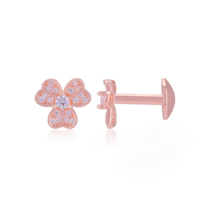 925 Sterling Silver Petal Heart Earrings for Women