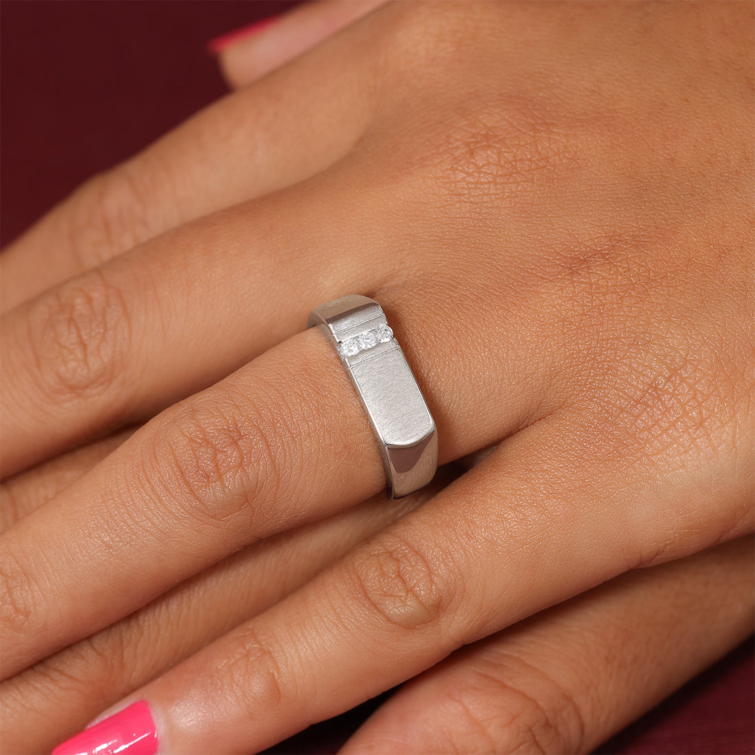 925 Sterling Silver Rhodium Plated Classic Elite Ring