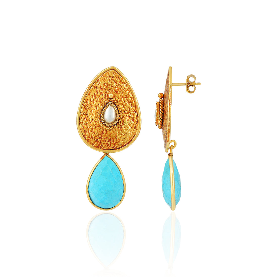 925 Sterling Silver Elegant Aqua Pearl Earrings for Women