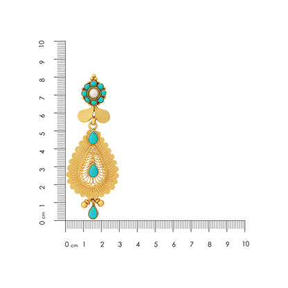 925 Sterling Silver Golden Teardrop Charm Earrings for Women
