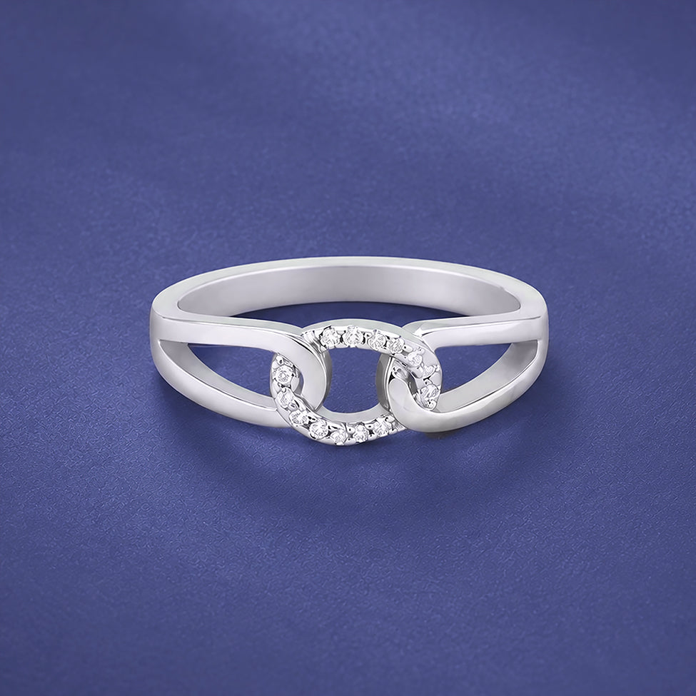 925 Sterling Silver Interlocked Silver Ring