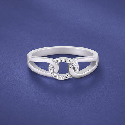 925 Sterling Silver Interlocked Silver Ring