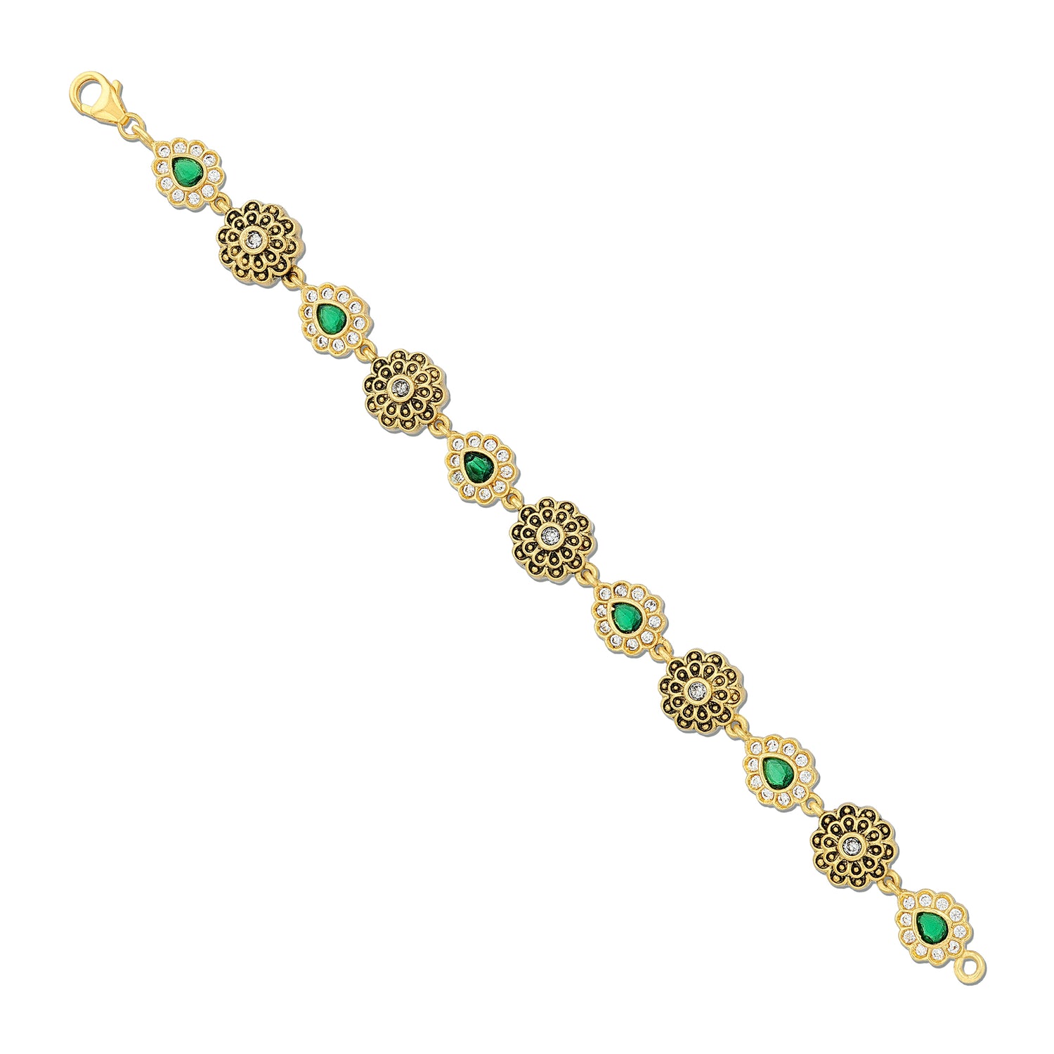 925 Sterling Silver Mughal Bloom Antique Bracelet for Women