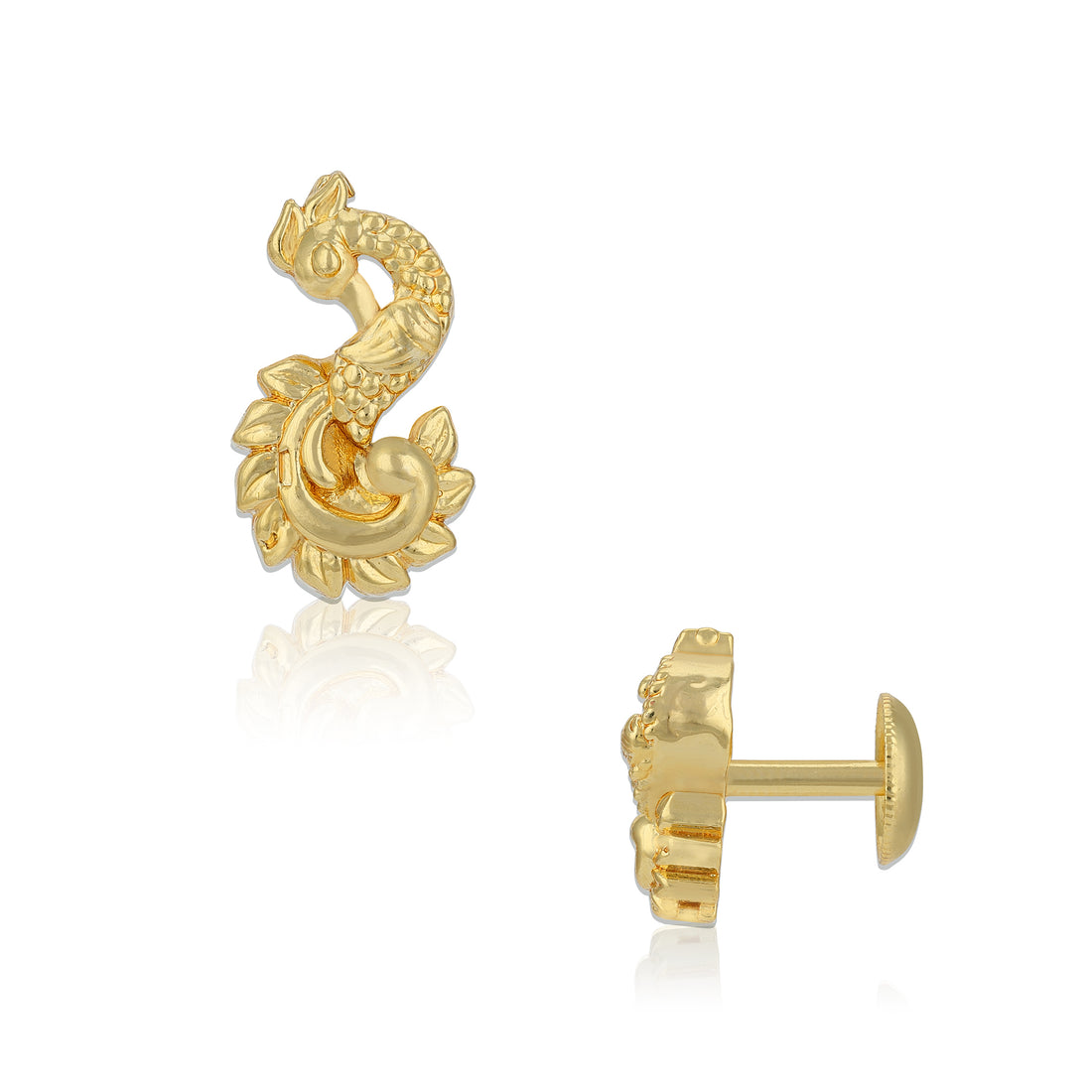 925 Sterling Silver Peacock Feather Inspired Stud for Women