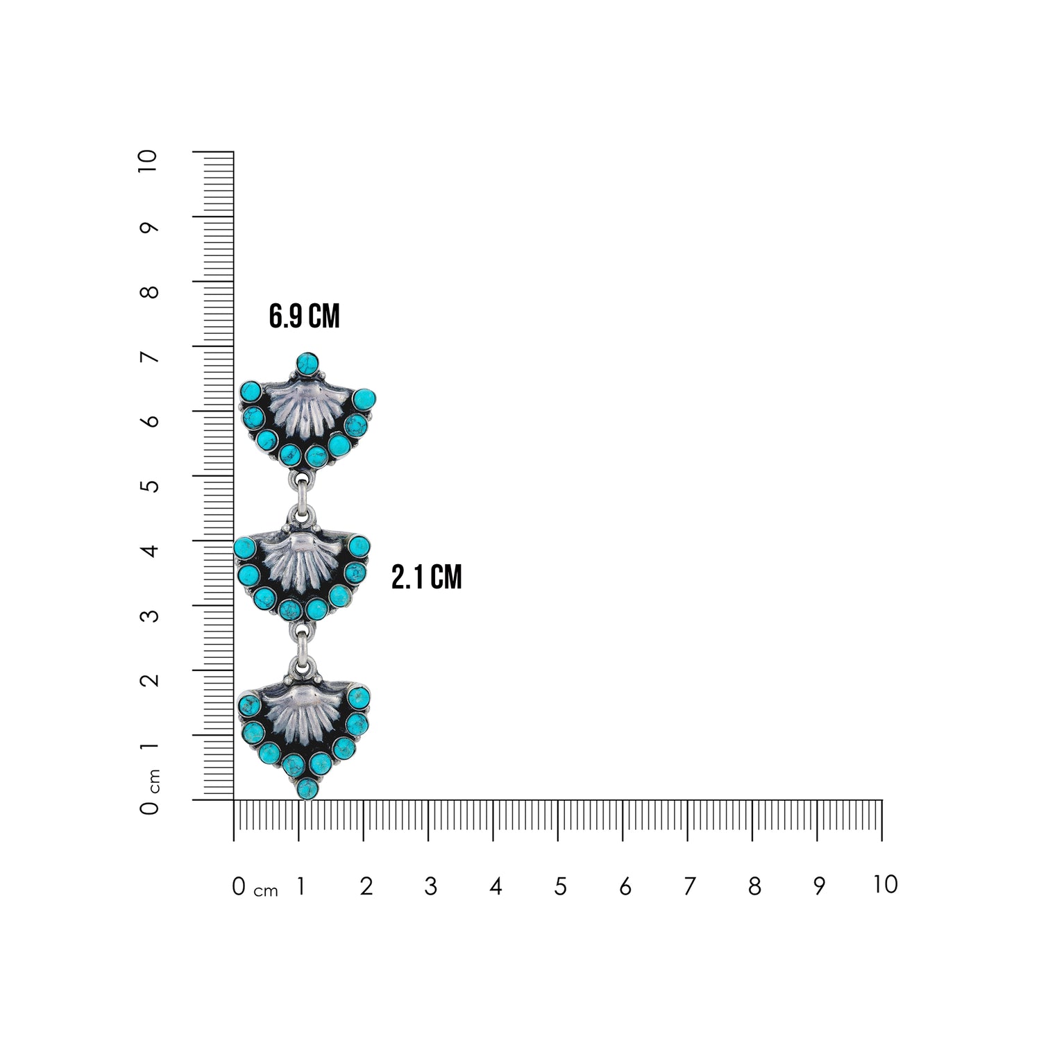 925 Sterling Silver Triple Fan Cluster Earrings for Women